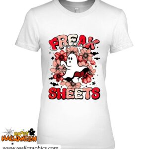spooky freak in the sheets halloween floral ghost shirt 288 Q5r4T