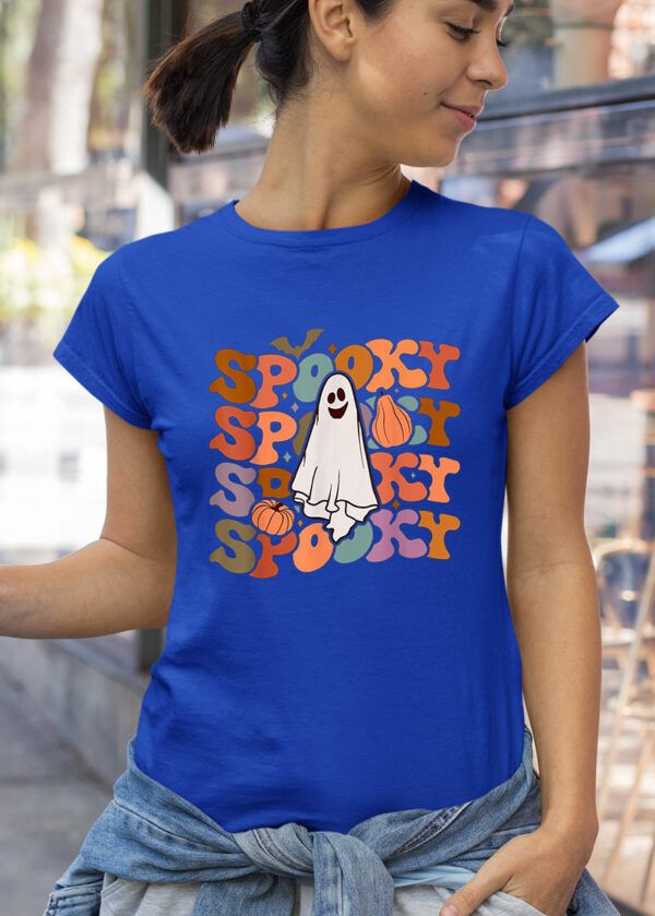 spooky ghost groovy spooky vibes vintage floral ghost hippie halloween shirt 208 fgouda