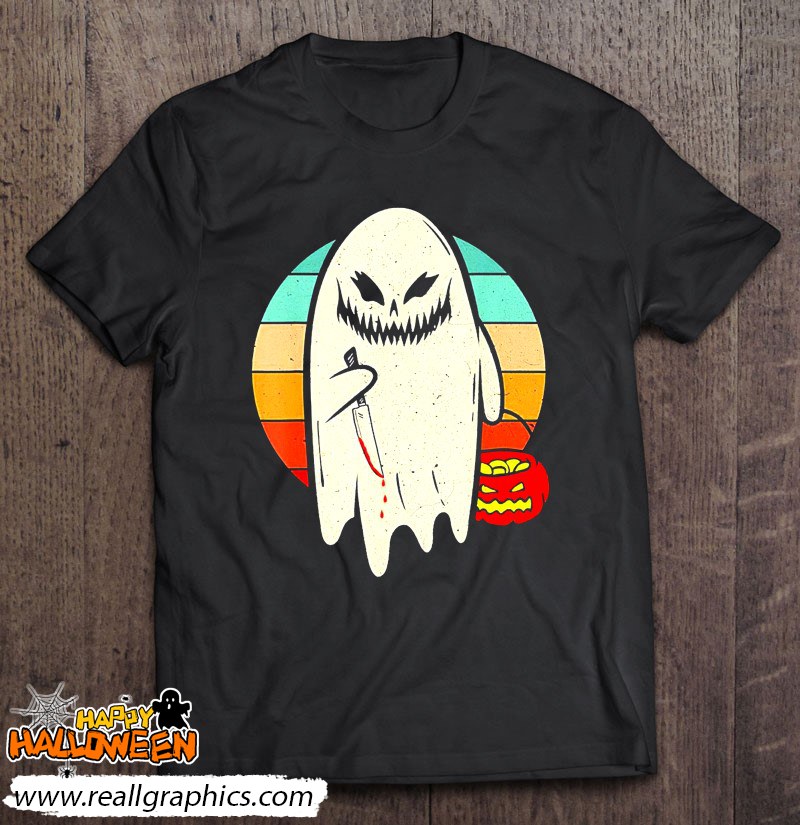Spooky Ghost Retro Halloween Costume Spooky Ghost Shirt