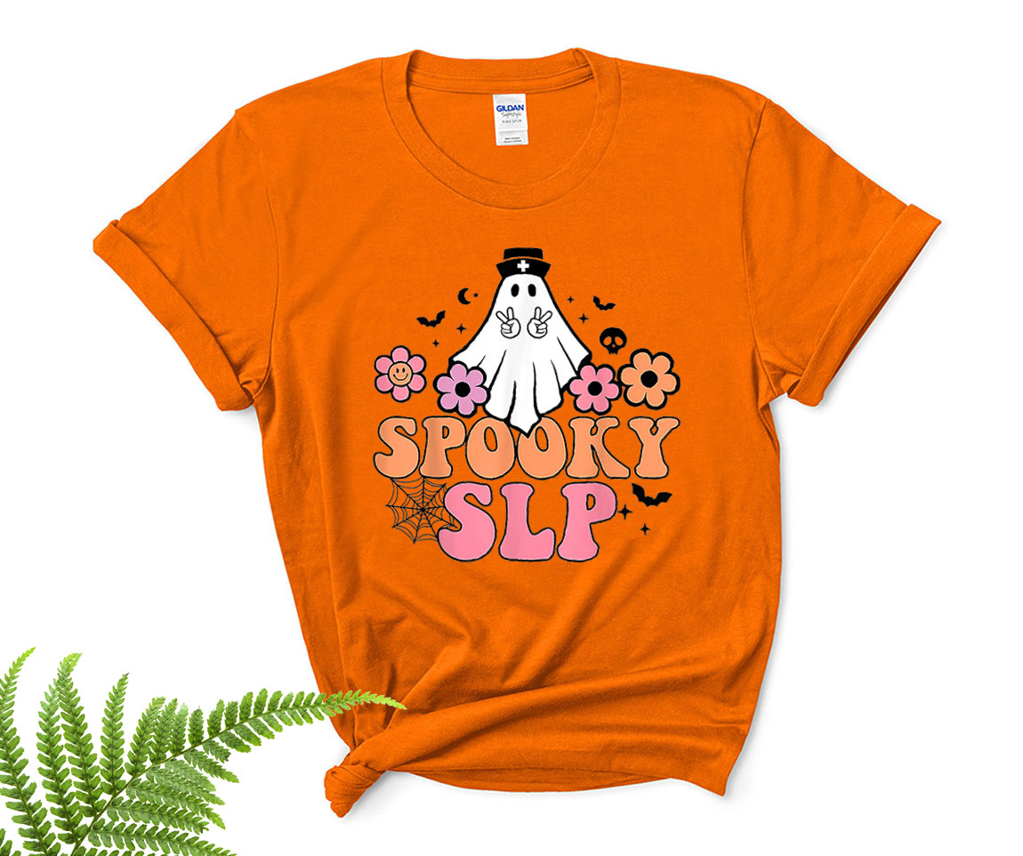 Spooky SLP Speech Language Pathologist Halloween Spooky Ghost Shirt