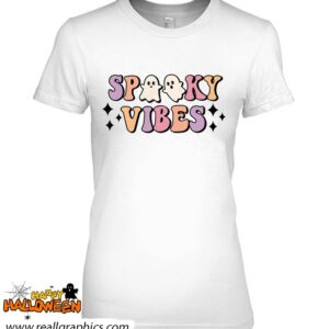 spooky vibes retro groovy halloween trick or treat ghost shirt 473 vNA15