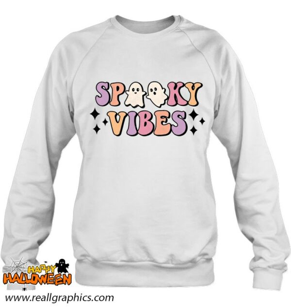 spooky vibes retro groovy halloween trick or treat ghost shirt 475 kb6dq