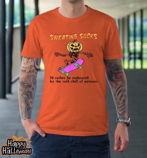 sweating sucks skeleton pumpkin head halloween t shirt 200 kqa9q2