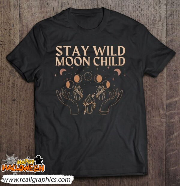 tarot card aesthetic witchy celestial stay wild moon child shirt 920 q7k8i