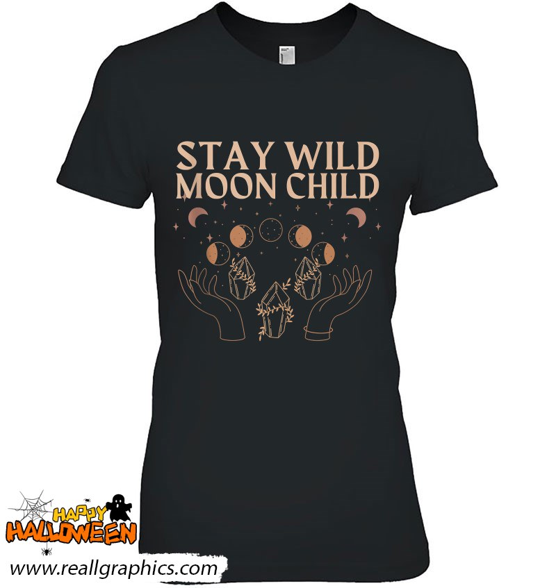 Tarot Card Aesthetic Witchy Celestial Stay Wild Moon Child Shirt