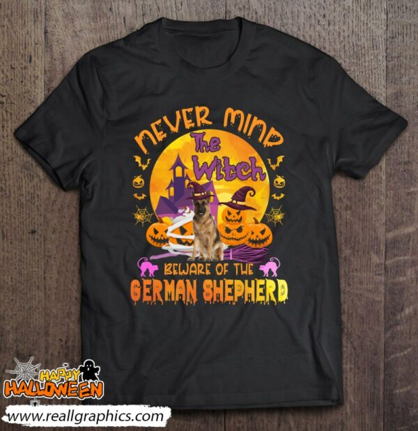 the witch beware of the german shepherd halloween shirt 307 px4wq
