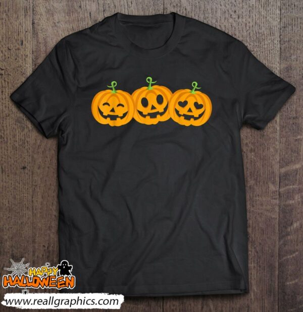 three halloween pumpkins jack o lantern faces shirt 924 dzswt