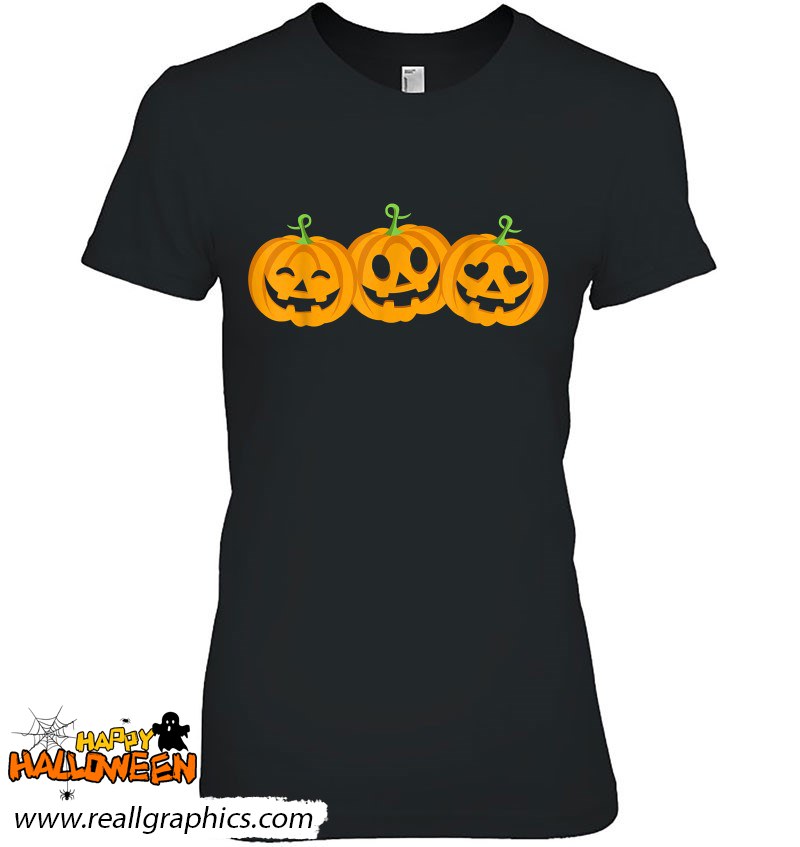 Three Halloween Pumpkins Jack O Lantern Faces Shirt