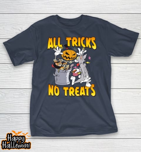tom and jerry halloween all tricks no treats spooky garbage t shirt 193 uty74e