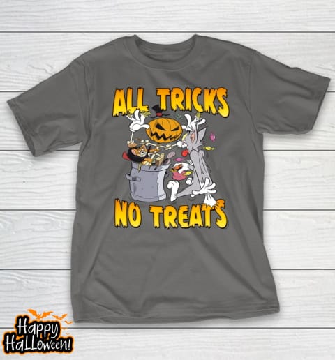 tom and jerry halloween all tricks no treats spooky garbage t shirt 637 aajesw