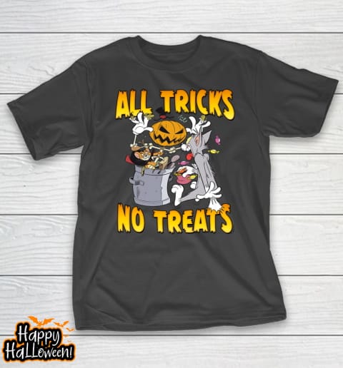 tom and jerry halloween all tricks no treats spooky garbage t shirt 9 tf9jxq