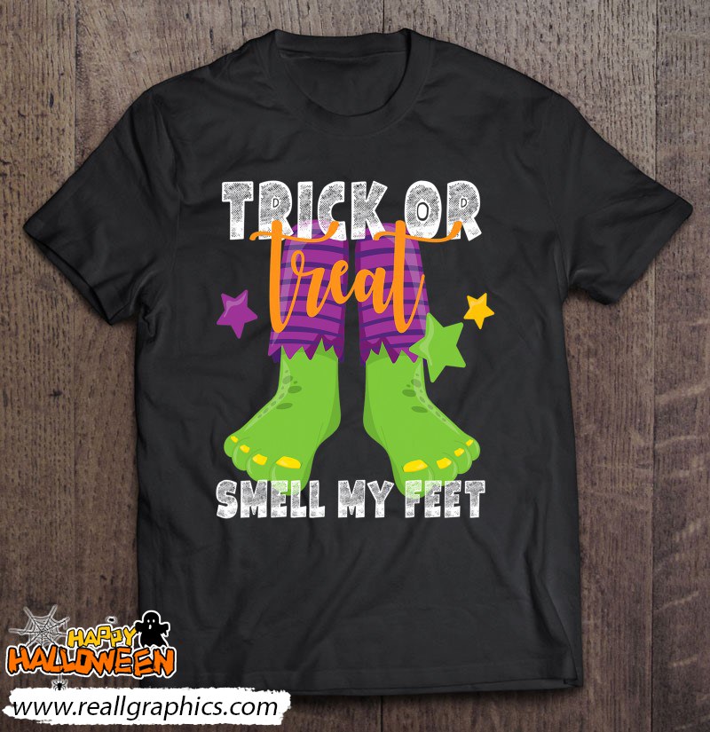Trick Or Treat Smell My Feet Monster Halloween Shirt Kids Shirt
