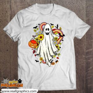 vintage floral ghost cute halloween boo funny groovy graphic shirt 255 zDWDE