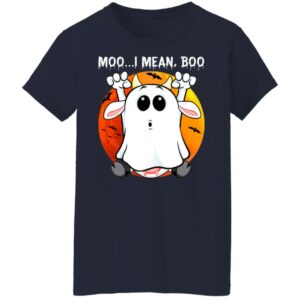 vintage ghost cow moo i mean boo funny halloween cow boo retro sunset t shirt 4 yk1d7