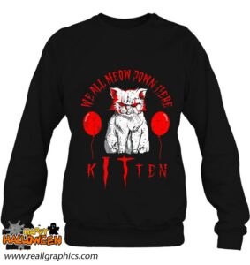 we all meow down here kitten clown halloween cat owner shirt 1235 hrhum