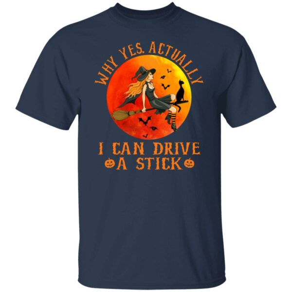 why yes actually i can drive a stick funny witch costume retro vintage t shirt 3 li9ay