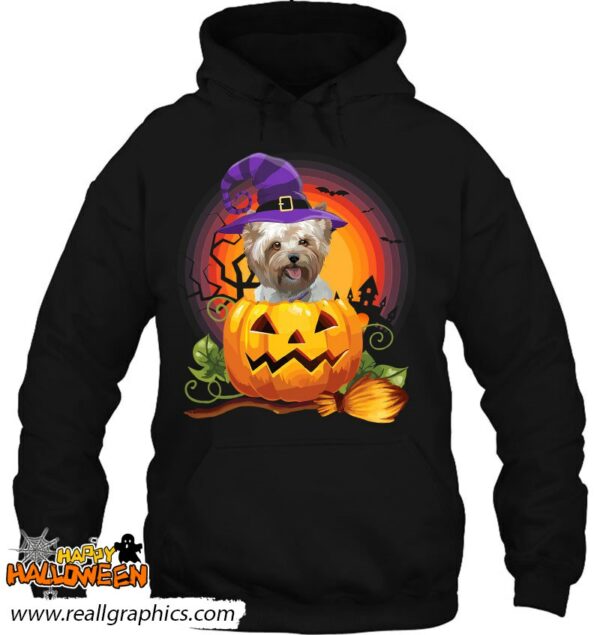 yorkie witch pumpkin halloween dog lover costume shirt 830 npdyc