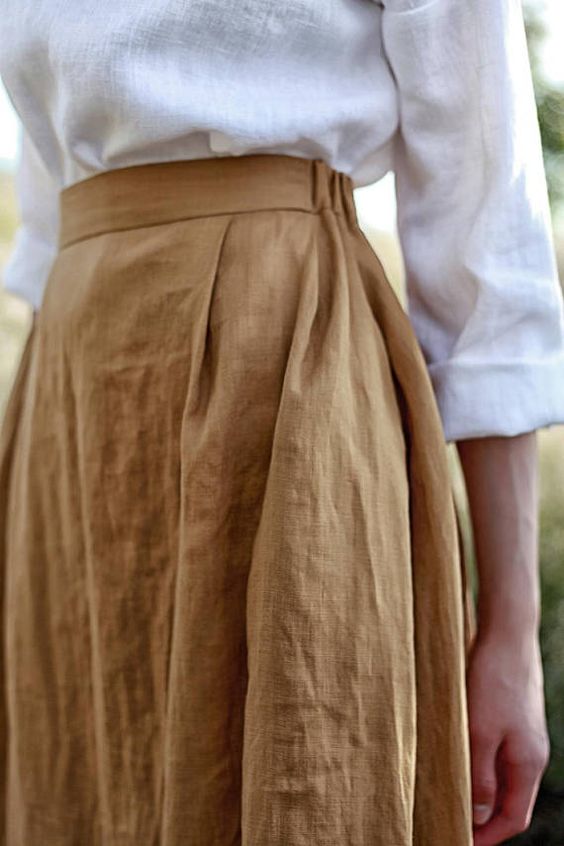 Linen A Line Maxi Skirt