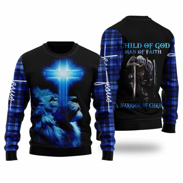 a child of god a man of faith ugly christmas sweatshirt sweater 1 gdrqw8