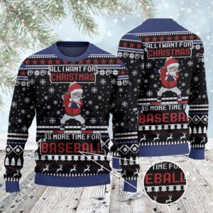baseball lovers gift all i want for christmas ugly sweater 1 blfauh