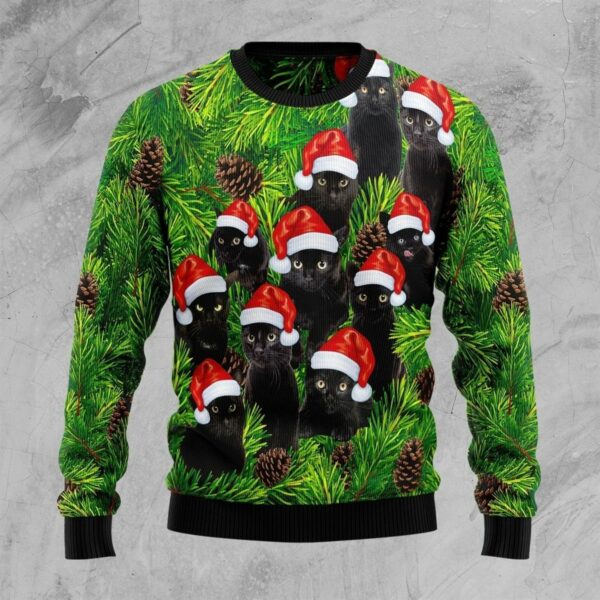 black cat christmas tree ugly christmas sweatshirt sweater 1 uelb1b