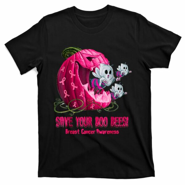 breast cancer awareness boos pumpkin save your boo bees t shirt 1 knjmas