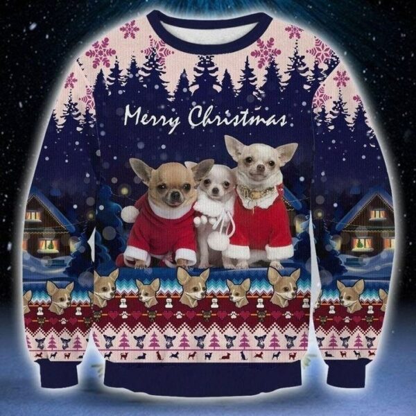 christmas chihuahua ugly sweater 1 wlotog