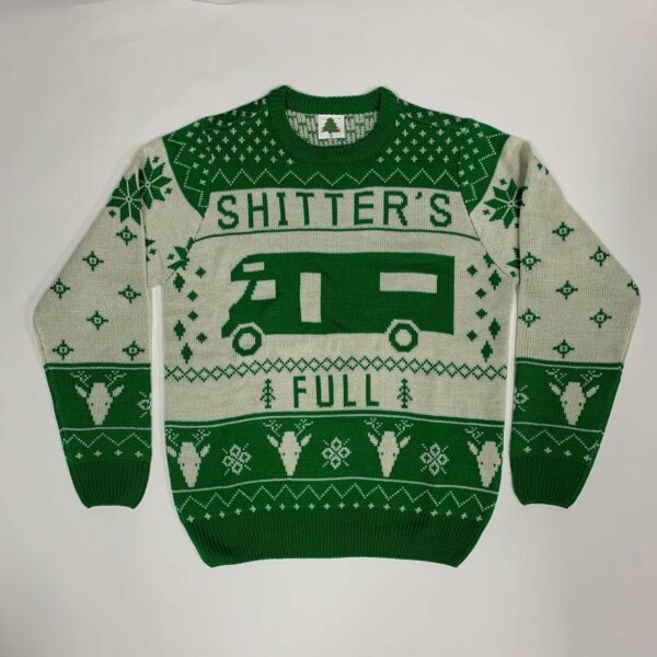 christmas vacation shitter s full ugly sweater green 1 fubtqh