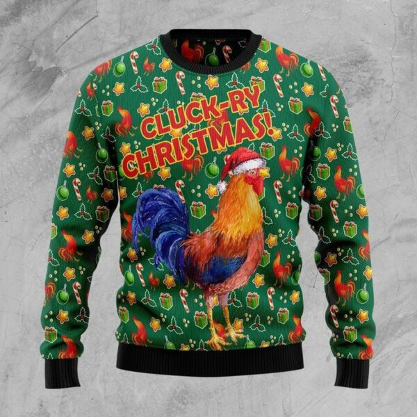 cluck ry christmas ugly christmas sweatshirt sweater 1 rqtajy
