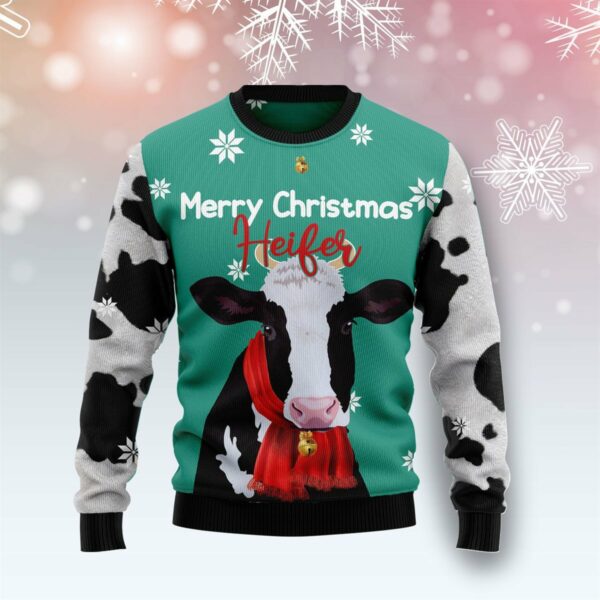 cow ugly christmas sweatshirt sweater 1 zvuncd