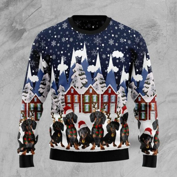 dachshund family ugly christmas sweatshirt sweater 1 cvgqez