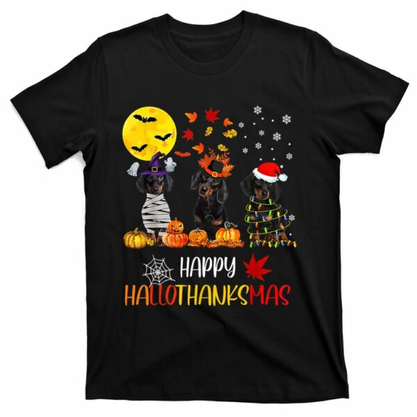 dachshund halloween happy hallothanksmas thanksgiving t shirt 1 zslkcq