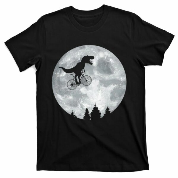 dino trex riding moon bike halloween cycling gift t shirt 1 ovnmkg