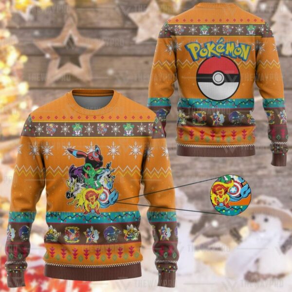 eevengers pokemon 2022 christmas knitted sweatshirt 1 u0jhlp