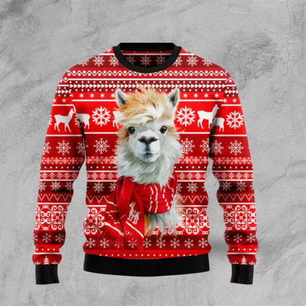 festive llama xmas ugly christmas sweatshirt sweater 1 vnstwk
