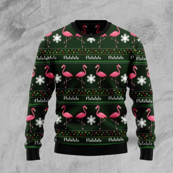 flamingo flalala ugly christmas sweatshirt sweater 1 flwbg5