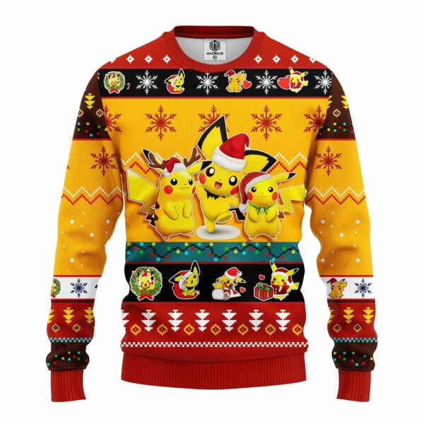 funny christmas pikachu pokemon ugly sweater plus size 1 zdoyor