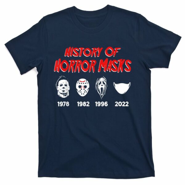 funny halloween history of horror masks t shirt 5 kqzbb2