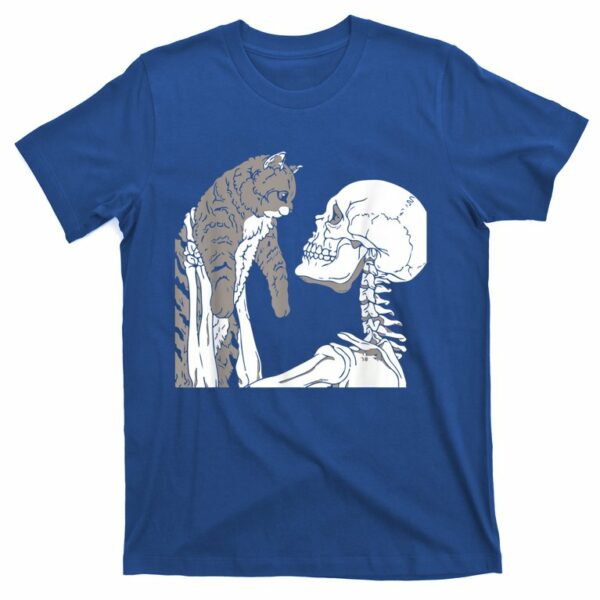 funny skeleton holding a cat skull t shirt 3 eemouj