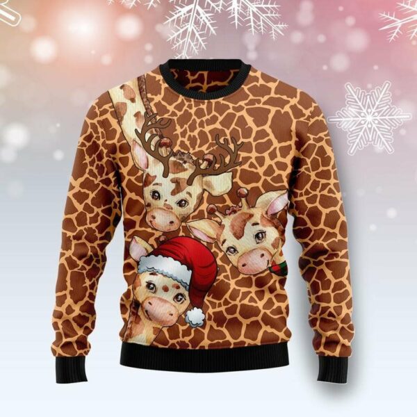 giraffe funny ugly christmas sweatshirt sweater 1 pj6xjv