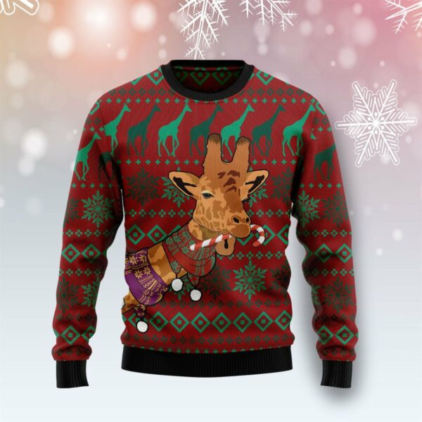 giraffe winter ugly christmas sweatshirt sweater 1 g0zwtd
