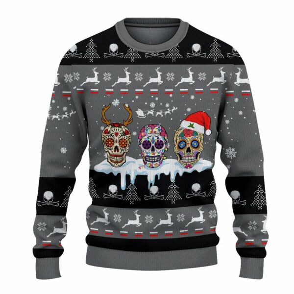 golf sugar skull gray ugly ugly christmas sweatshirt sweater 2 kpfgei