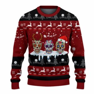 golf sugar skull ugly red ugly christmas sweatshirt sweater 2 bd8clg
