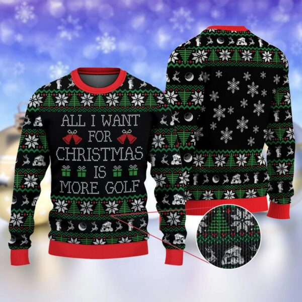 golfer all i want for christmas ugly christmas sweatshirt sweater 1 dnrgjp