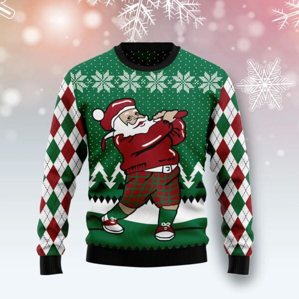 golfer santa ugly christmas sweatshirt sweater 1 j87lh4
