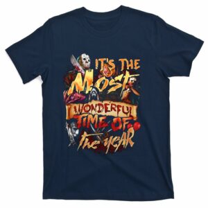 halloween horror characters its the most wonderful time of the year t shirt 2 czmk7h