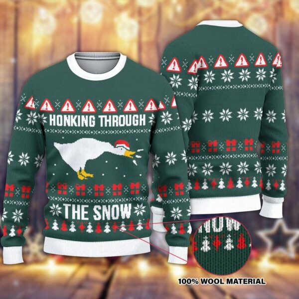 honking through the snow ugly christmas sweater 1 atirmg