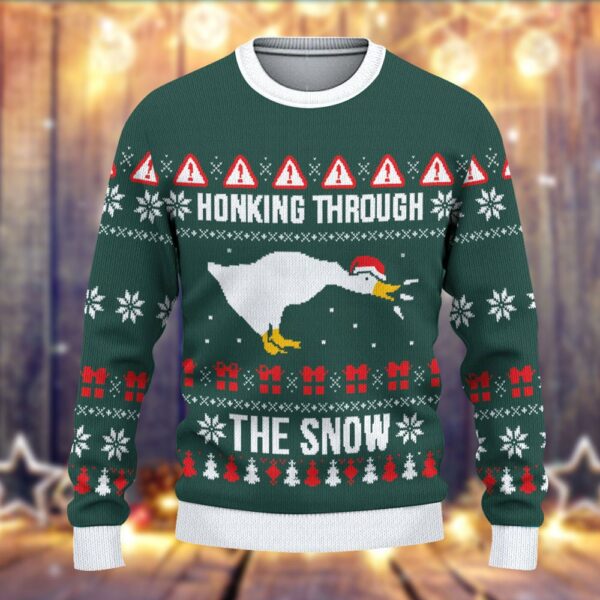 honking through the snow ugly christmas sweater 2 u9b4om