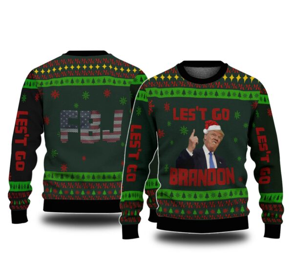 let s go brandon fjb funny trump ugly christmas sweater sweatshirt 1 ybwxx8
