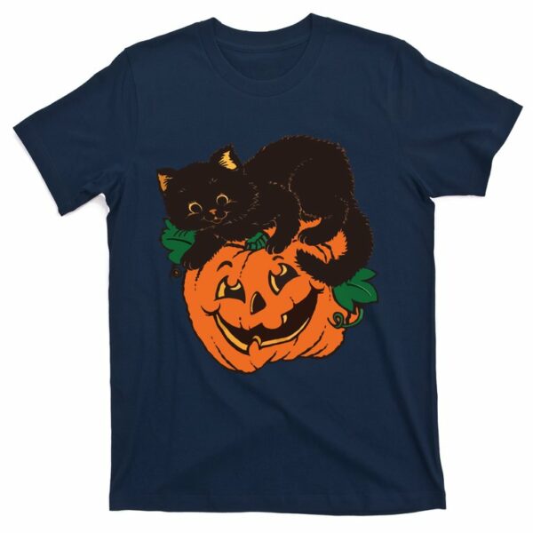 pumpkin and black cat halloween vintage costume t shirt 4 gupsdh